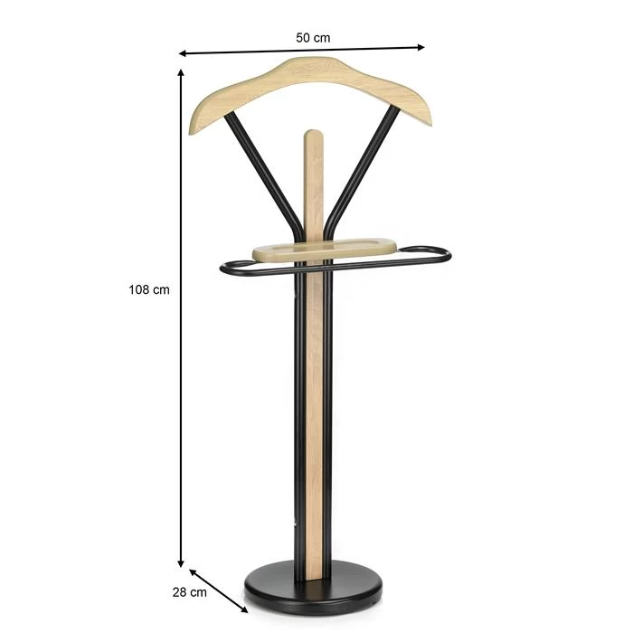 Herrendiener MATTEO Mit Ablage Und Bügelteil, In Schwarz/Sonoma Eiche 3 Herrendiener MATTEO Mit Ablage Und Bügelteil, In Schwarz/Sonoma Eiche – Bild 3