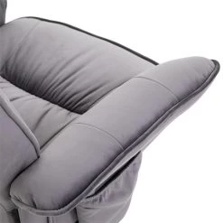 Relaxsessel CHARLES Mit Hocker Und Samtstoff Bezug In Grau -Möbel Verkauf 31097 5