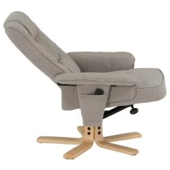 Relaxsessel CHARLY Mit Hocker Und Stoffbezug In Grau -Möbel Verkauf 31098 4 N1