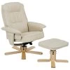 Relaxsessel CHARLY Mit Hocker Und Kunstleder In Beige