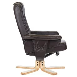 Relaxsessel CHARLY Mit Hocker Und Kunstleder In Braun -Möbel Verkauf 31103 2 N