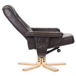 Relaxsessel CHARLY Mit Hocker Und Kunstleder In Braun -Möbel Verkauf 31103 3 N