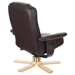 Relaxsessel CHARLY Mit Hocker Und Kunstleder In Braun -Möbel Verkauf 31103 4 N