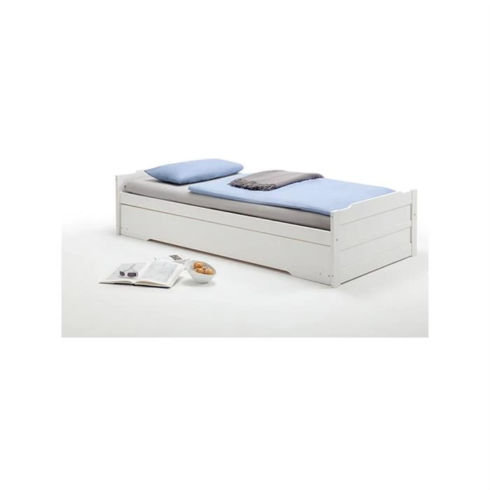 Ausziehbett LORENA 90x190 Cm, Kiefer In Weiß 2 Ausziehbett LORENA 90x190 Cm, Kiefer In Weiß – Bild 2