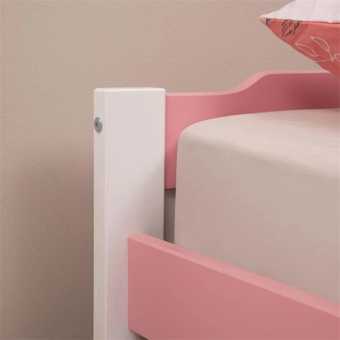 Ausziehbett LORENA 90x190 Cm, Kiefer In Weiß/rosa 4 Ausziehbett LORENA 90x190 Cm, Kiefer In Weiß/rosa – Bild 4