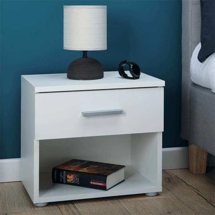 Nachttisch MARY Weiß Mit Schublade 2 Nachttisch MARY Weiß Mit Schublade – Bild 2