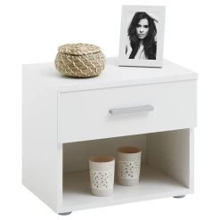 Nachttisch MARY In Hochglanz Weiß Mit Schublade