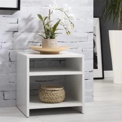 Beistelltisch ALMERIA Weiß Mit 2 Fächern 5 Beistelltisch ALMERIA Weiß Mit 2 Fächern -Möbel Verkauf 51150 A0 N1