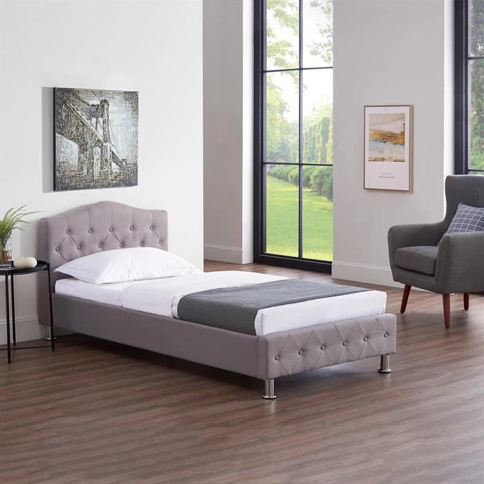 Polsterbett BIARRITZ 90 X 200 Cm, In Grau 2 Polsterbett BIARRITZ 90 X 200 Cm, In Grau – Bild 2