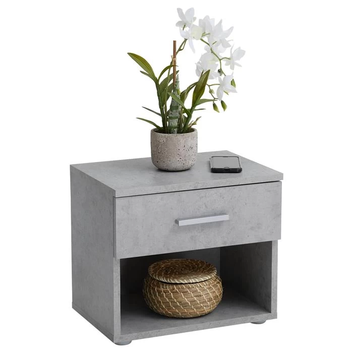 Nachttisch MARY Betonoptik Mit Schublade 1 Nachttisch MARY Betonoptik Mit Schublade
