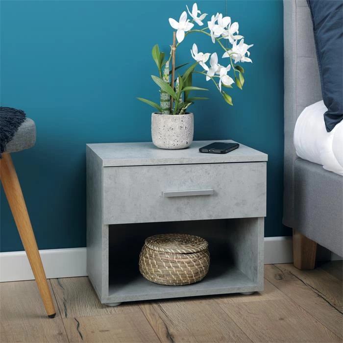 Nachttisch MARY Betonoptik Mit Schublade 2 Nachttisch MARY Betonoptik Mit Schublade – Bild 2