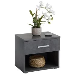 Nachttisch MARY Betonoptik Dunkel Mit Schublade