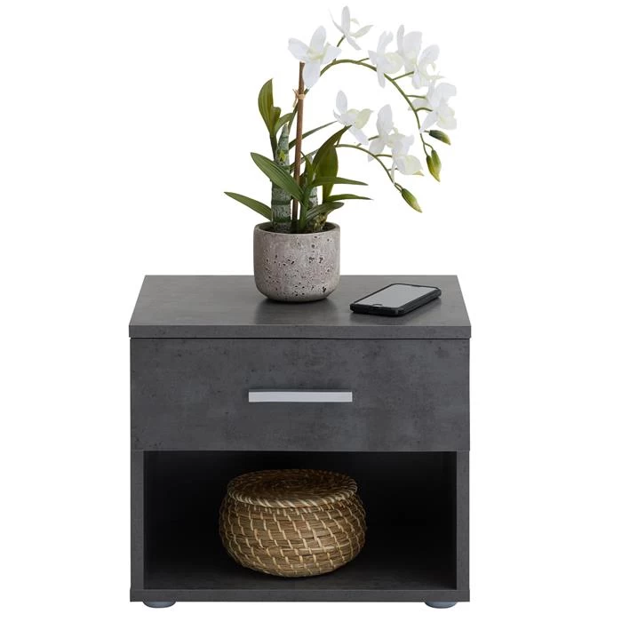 Nachttisch MARY Betonoptik Dunkel Mit Schublade 3 Nachttisch MARY Betonoptik Dunkel Mit Schublade – Bild 3