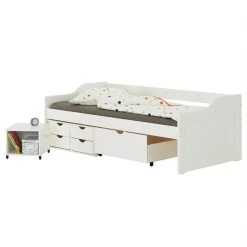 Bett Mit Stauraum SENTA 90x200 Cm, Kiefer Massiv In Weiß -Möbel Verkauf 5223 2