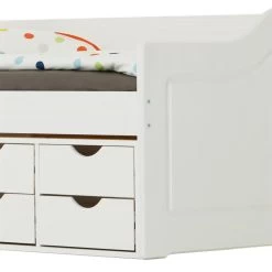 Bett Mit Stauraum SENTA 90x200 Cm, Kiefer Massiv In Weiß -Möbel Verkauf 5223 5