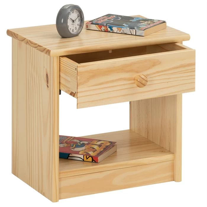 Nachttisch MORITZ Aus Kiefer Mit 1 Schublade, Natur 2 Nachttisch MORITZ Aus Kiefer Mit 1 Schublade, Natur – Bild 2