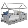 Hausbett NUNA In 90 X 200 Cm Aus Massiver Kiefer, Grau