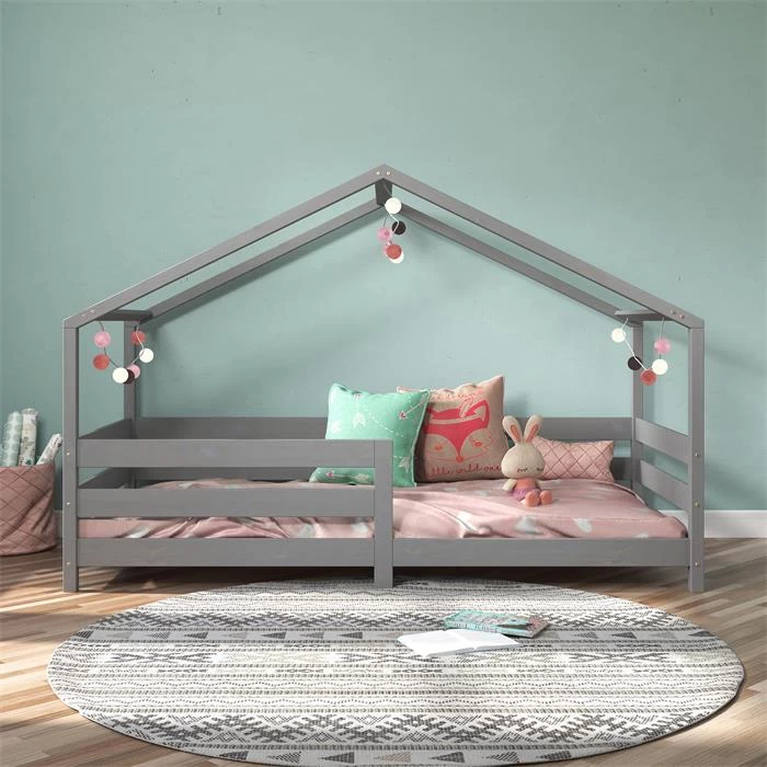 Hausbett RENA In 90 X 200 Cm Mit Rausfallschutz In Grau 2 Hausbett RENA In 90 X 200 Cm Mit Rausfallschutz In Grau – Bild 2