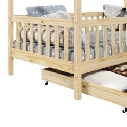 Hausbett ELEA In 90 X 200 Cm Aus Massiver Kiefer Mit Schubladen In Natur 10 Hausbett ELEA In 90 X 200 Cm Aus Massiver Kiefer Mit Schubladen In Natur -Möbel Verkauf 71330 4