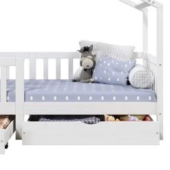 Hausbett ELEA In 90 X 200 Cm Aus Massiver Kiefer Mit Schubladen In Weiß -Möbel Verkauf 71331 5