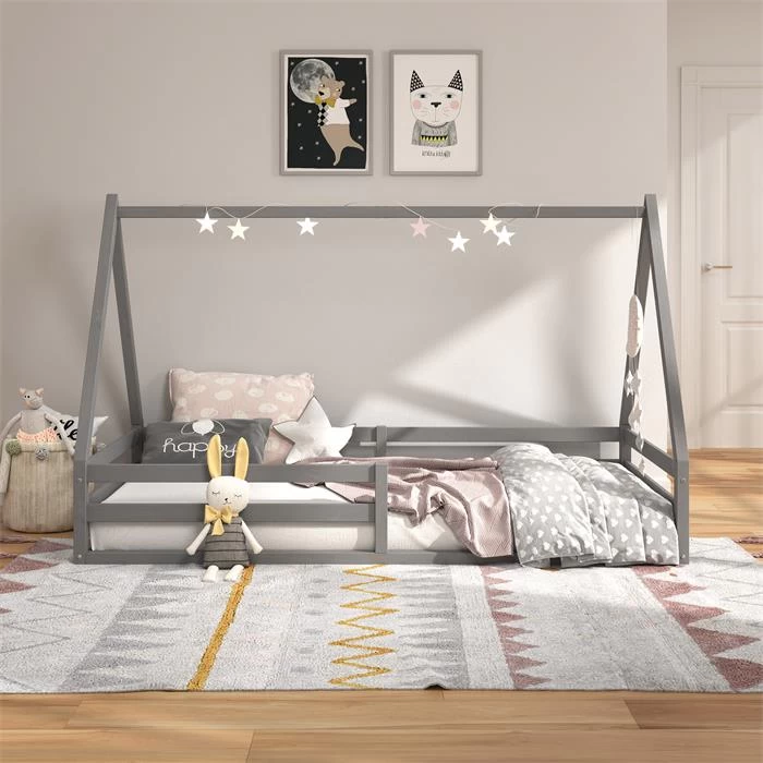 Hausbett SILA In 90 X 200 Aus Massiver Kiefer In Grau 3 Hausbett SILA In 90 X 200 Aus Massiver Kiefer In Grau – Bild 3