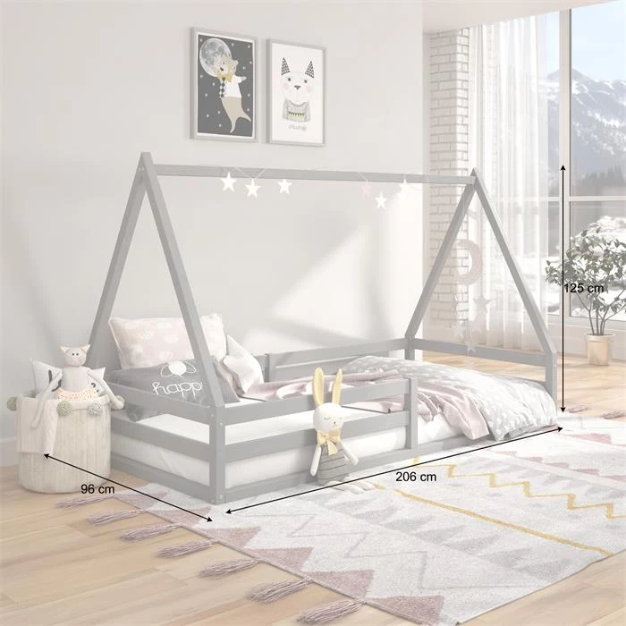 Hausbett SILA In 90 X 200 Aus Massiver Kiefer In Grau 4 Hausbett SILA In 90 X 200 Aus Massiver Kiefer In Grau – Bild 4