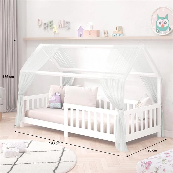 Hausbett NINA In 90 X 200 Aus Kiefer In Weiß 3 Hausbett NINA In 90 X 200 Aus Kiefer In Weiß – Bild 3