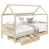 Hausbett CLIA In 90 X 200 Cm Aus Massiver Kiefer Mit 2 Schubalden In Natur
