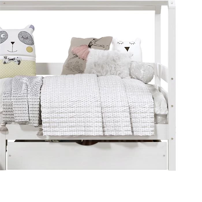 Hausbett CLIA In 90 X 200 Cm Aus Massiver Kiefer Mit 2 Schubladen In Weiß 6 Hausbett CLIA In 90 X 200 Cm Aus Massiver Kiefer Mit 2 Schubladen In Weiß – Bild 6