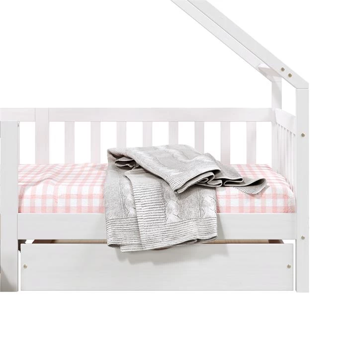 Hausbett ALVA In 90 X 200 Cm Aus Massiver Kiefer Mit Schubladen In Weiß 6 Hausbett ALVA In 90 X 200 Cm Aus Massiver Kiefer Mit Schubladen In Weiß – Bild 6