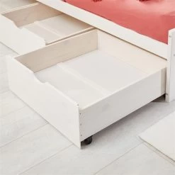 Bett Mit Stauraum MIA 90x190 Cm, Kiefer Weiß -Möbel Verkauf 7143 AC5