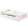 Bett Mit Stauraum MIA 90x200 Cm, Kiefer In Weiß/rosa