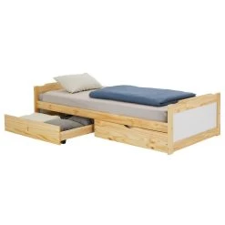 Bett Mit Stauraum FRITZ 90x200 Cm, In Natur