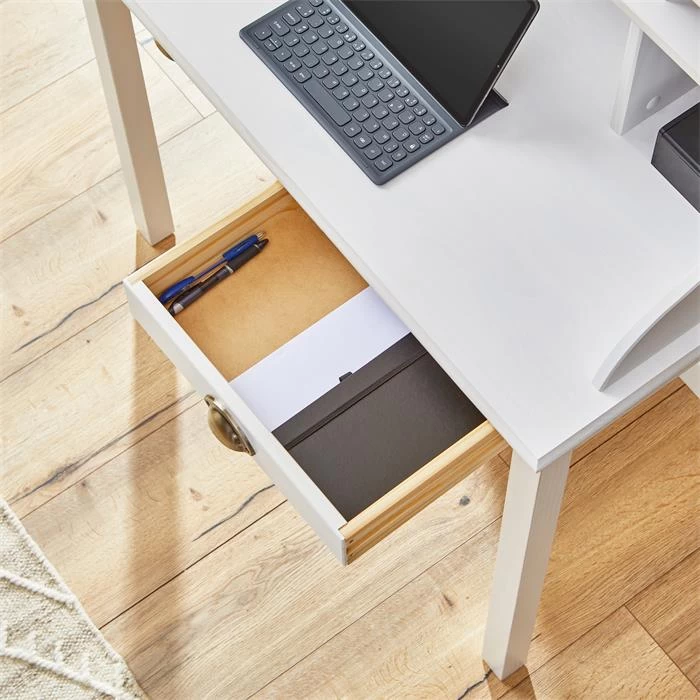 Sekretär MARLENE Mit 2 Schubladen Und 6 Fächer In Weiß 5 Sekretär MARLENE Mit 2 Schubladen Und 6 Fächer In Weiß – Bild 5