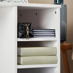 Schreibtisch LIAM Mit 3 Regalfächer Aus Kiefer Massiv In Weiß -Möbel Verkauf 7206 AC3