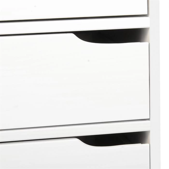 Schreibtisch HUGO In Kiefer Massiv In Weiß Mit 5 Schubladen 4 Schreibtisch HUGO In Kiefer Massiv In Weiß Mit 5 Schubladen – Bild 4