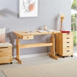 Kinderschreibtisch FLEXI Höhenverstellbar In Natur -Möbel Verkauf 7222 AC3