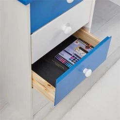 Schreibtisch ARNE Mit 4 Schubladen In Weiß/blau 11 Schreibtisch ARNE Mit 4 Schubladen In Weiß/blau -Möbel Verkauf 7238 AC5