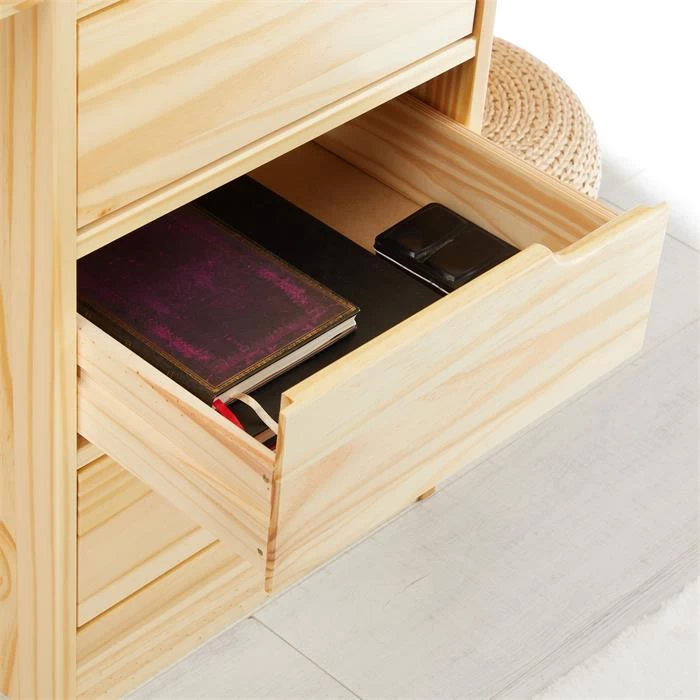 Schreibtisch HUGO In Kiefer Massiv In Natur Mit 5 Schubladen 4 Schreibtisch HUGO In Kiefer Massiv In Natur Mit 5 Schubladen – Bild 4