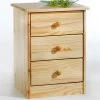 Nachttisch RONDO Mit 3 Schubladen, Kiefer In Natur