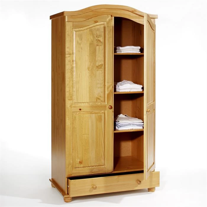 Kleiderschrank BERGEN Mit 2 Türen, Kiefer Honigfarben 2 Kleiderschrank BERGEN Mit 2 Türen, Kiefer Honigfarben – Bild 2
