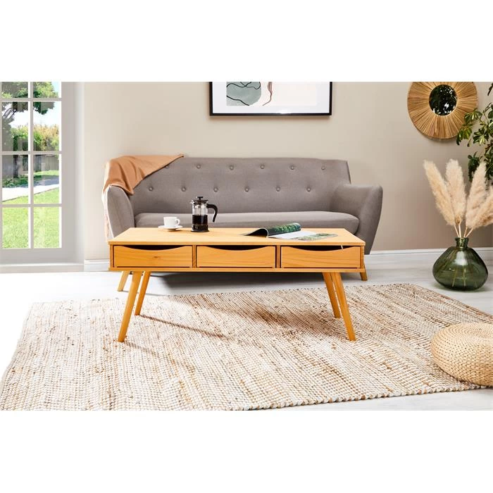 Couchtisch JULIE In Braun, Kiefer Massiv 2 Couchtisch JULIE In Braun, Kiefer Massiv – Bild 2