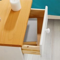 Nachttisch RONDO Mit 3 Schubladen, Kiefer In Weiß/braun 10 Nachttisch RONDO Mit 3 Schubladen, Kiefer In Weiß/braun -Möbel Verkauf 8110 AC4