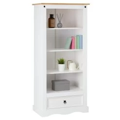 Bücherschrank TEQUILA, Kiefer Massiv Weiß/braun, Mexiko