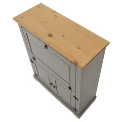 Weinschrank TEQUILA, Kiefer Massiv Grau/braun, Mexiko -Möbel Verkauf 81267 5