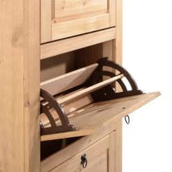 Schuhschrank TEQUILA, Kiefer Massiv, Mit 3 Klappen, Mexiko -Möbel Verkauf 81313 3