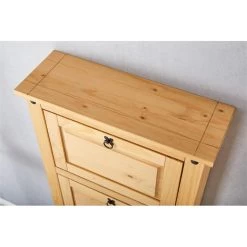 Schuhschrank TEQUILA, Kiefer Massiv, Mit 4 Klappen, Mexiko -Möbel Verkauf 81314 A5