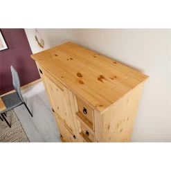 Brotschrank TEQUILA, Massiver Kiefer Gebeizt, Mexiko -Möbel Verkauf 81408 A3