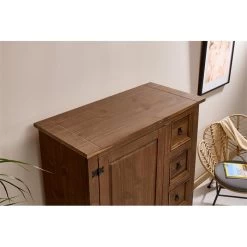 Brotschrank TEQUILA,Kiefer Massiv Braun, Mexiko Stil -Möbel Verkauf 81428 A5