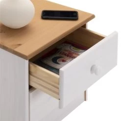 Nachttisch RONDO Aus Kiefer Mit 2 Schubladen, In Weiß/braun -Möbel Verkauf 8210 2